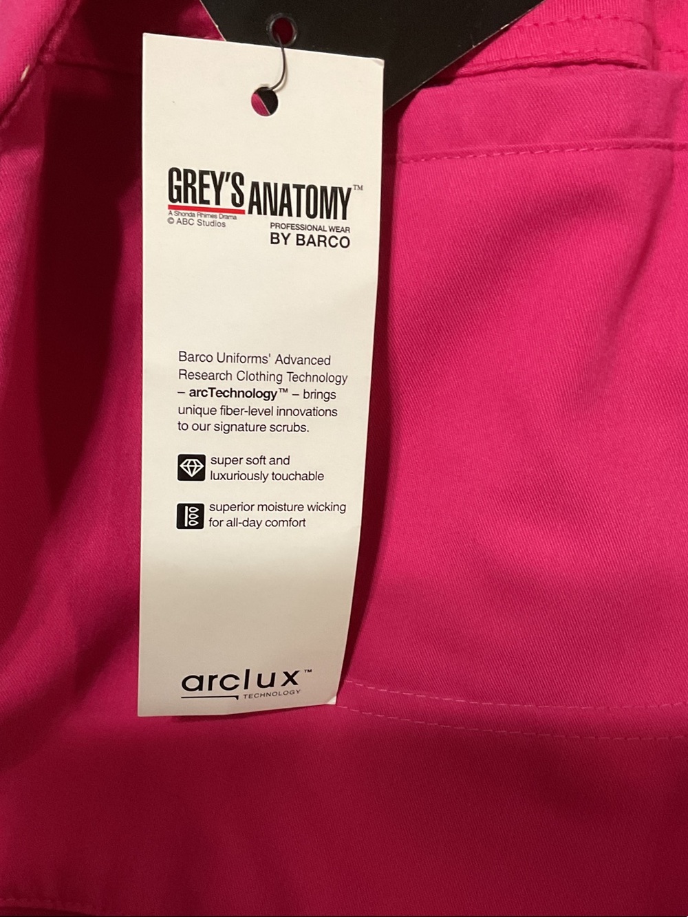 Grey's Anatomy Bright raspberry Straight-Leg Scrub Pants size MP - Picture 5 of 7